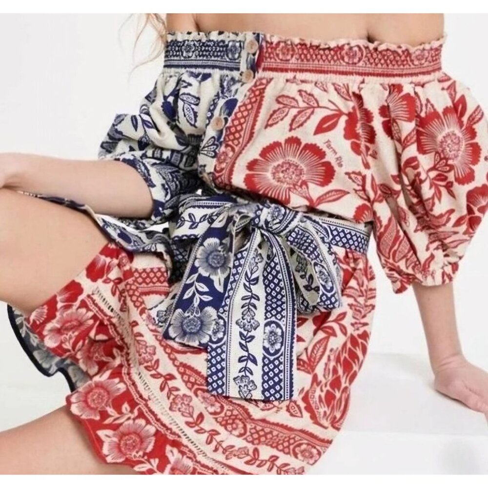 Farm Rio Mixed Pineapple Garden Women's Mini Dress Size S